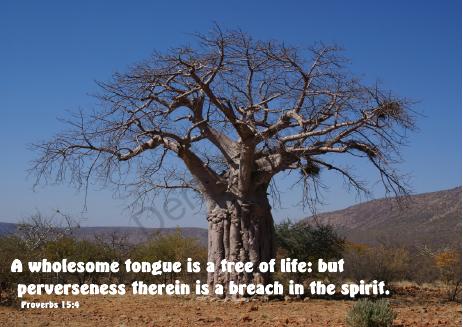 A wholesome tongue is a tree of life but perverseness therein is a breach
